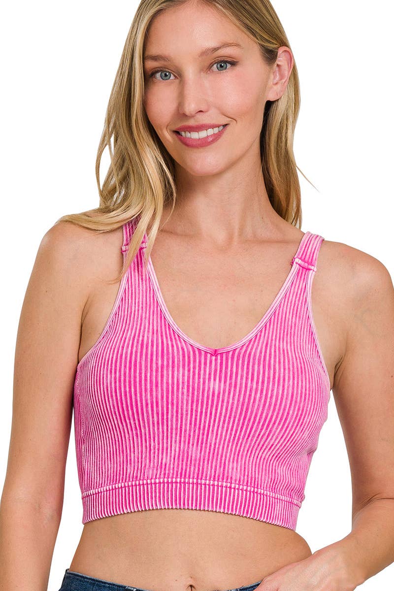 Ribbed Bralette- Pink