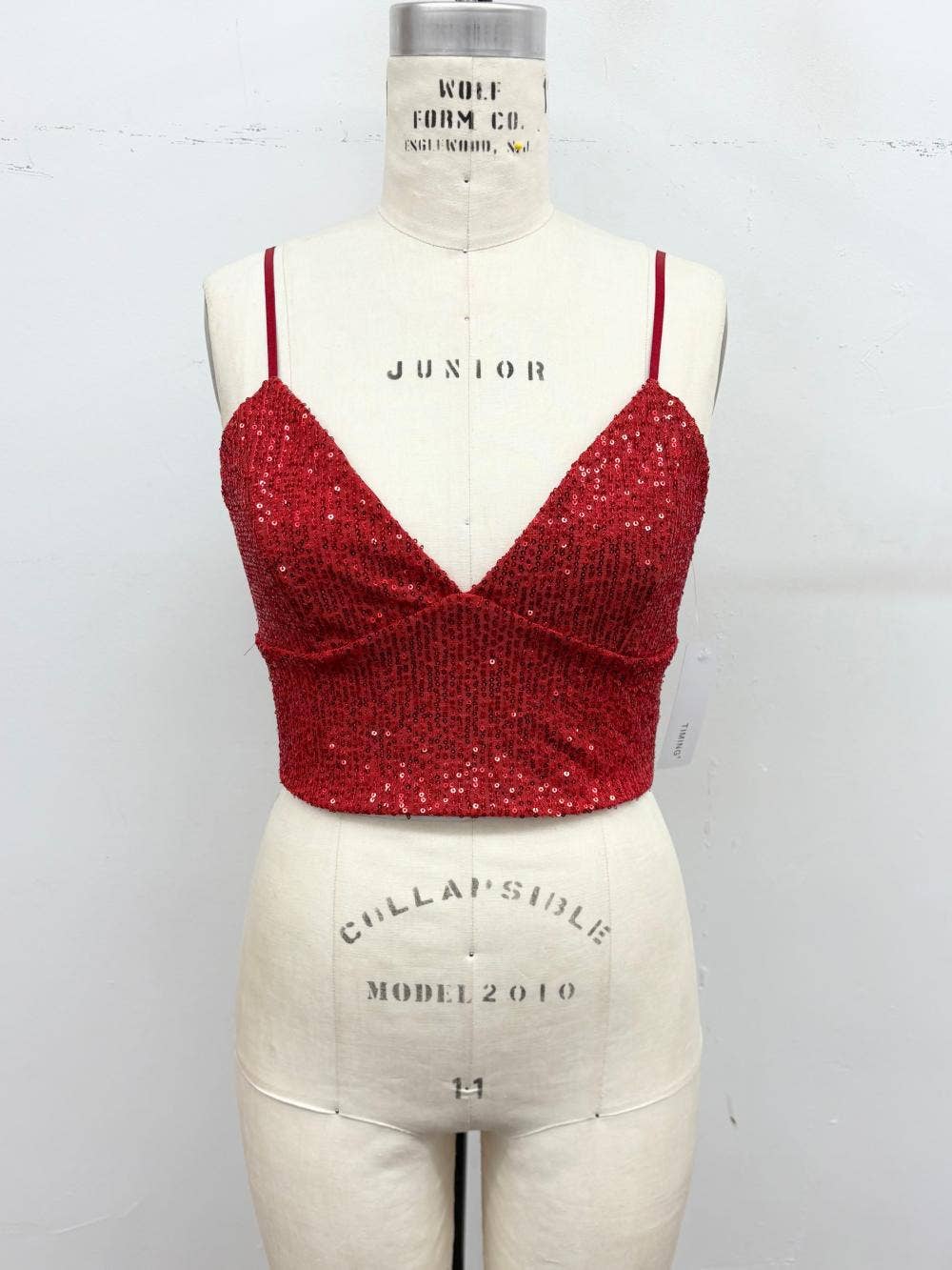 Sequin Game Day Cropped Cami Top