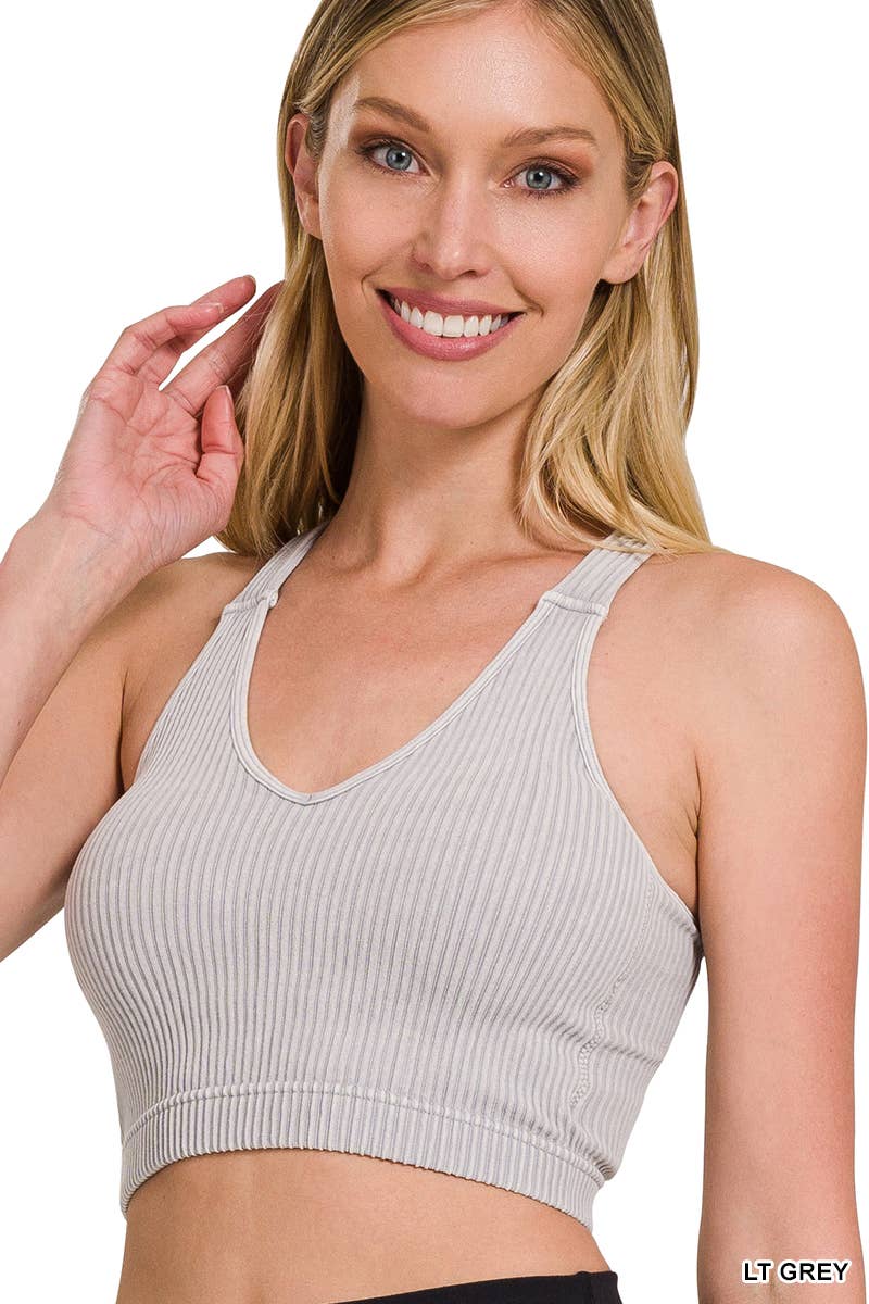Ribbed Bralette- Grey
