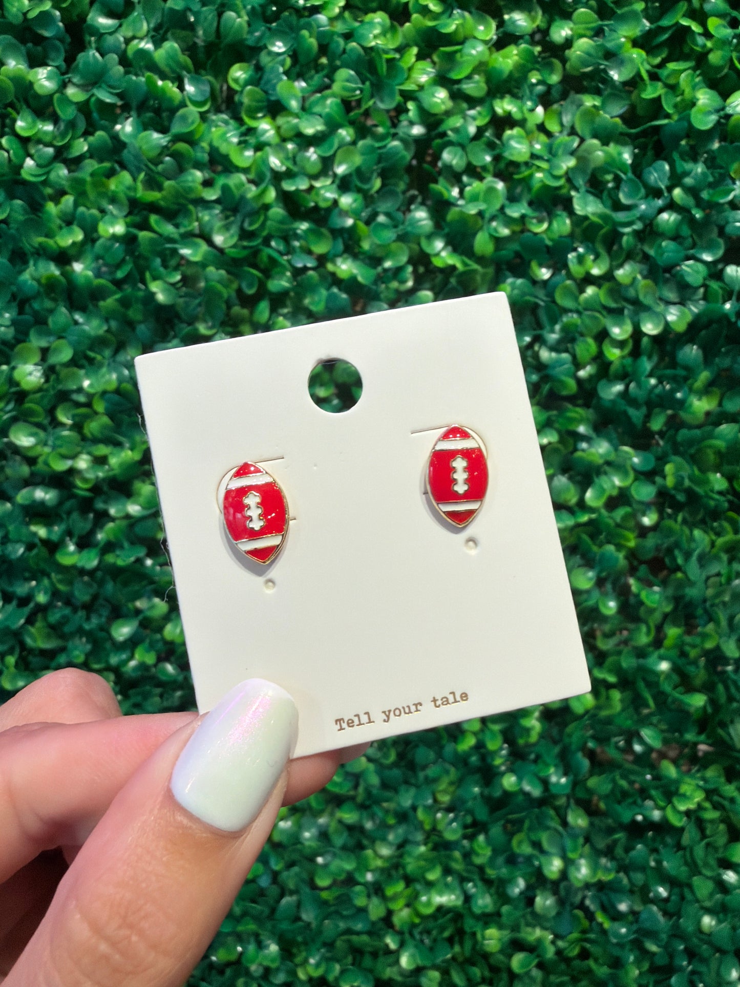 Red Football Studs