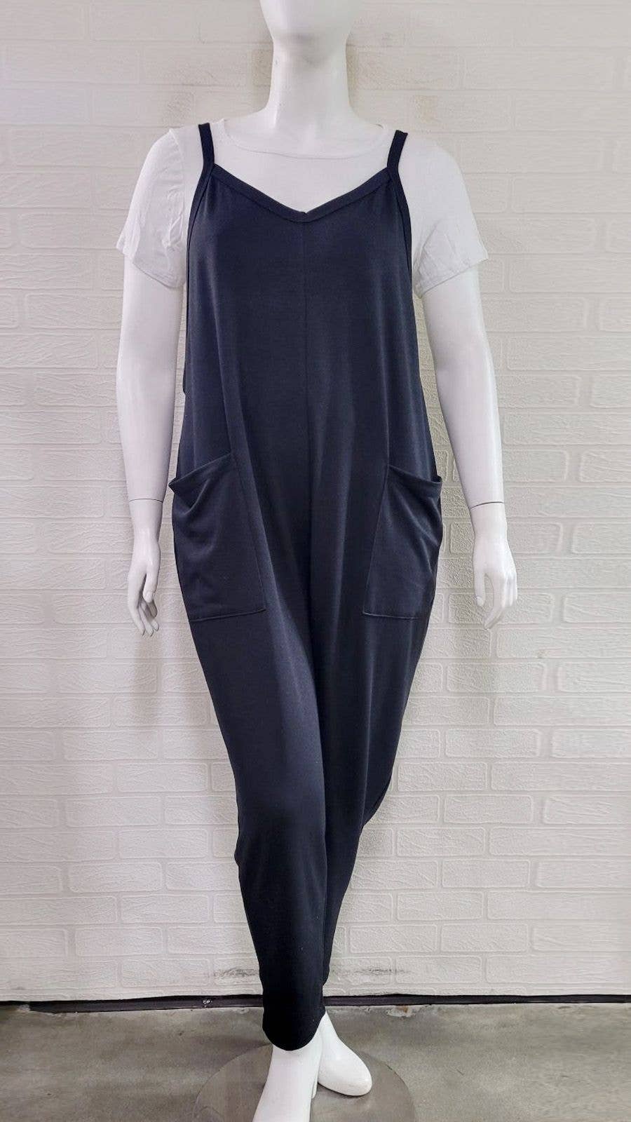 Soft French Terry Overall Jumpsuit W/ Pockets