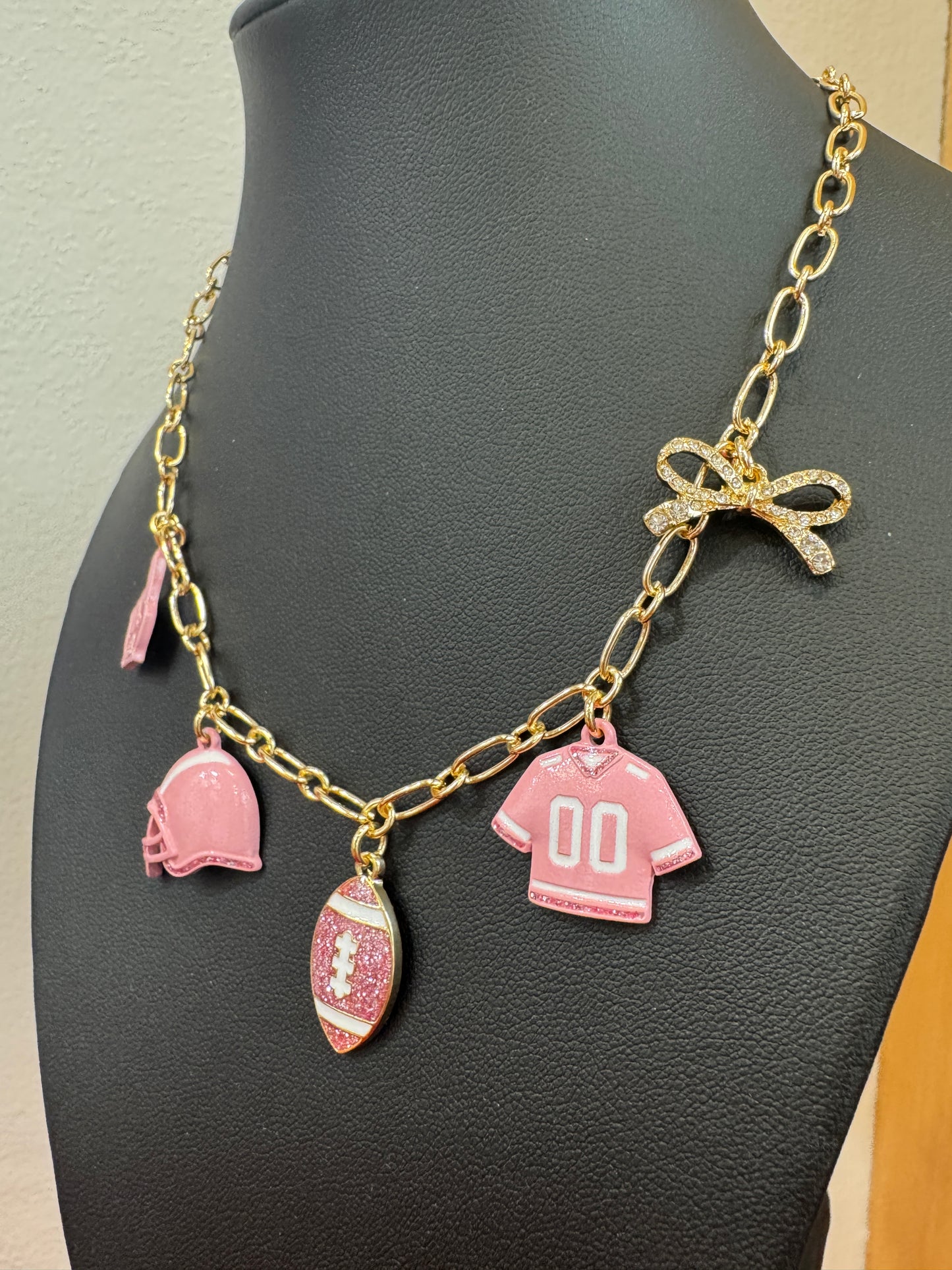 Pink Game Day Charm Necklace