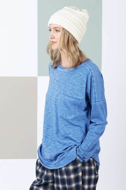 Raw Edge Detail Washed Top