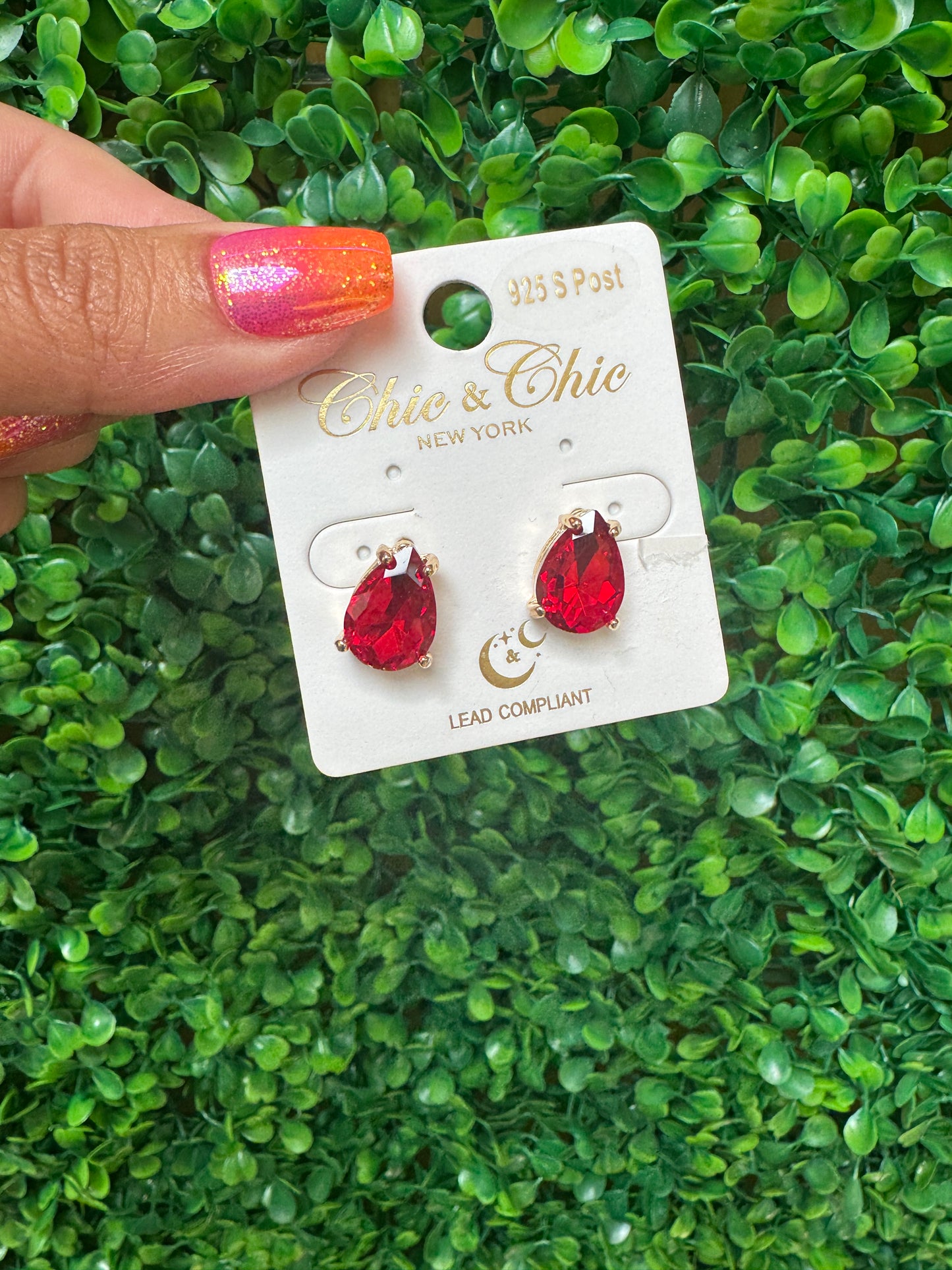 Red Stud Earrings