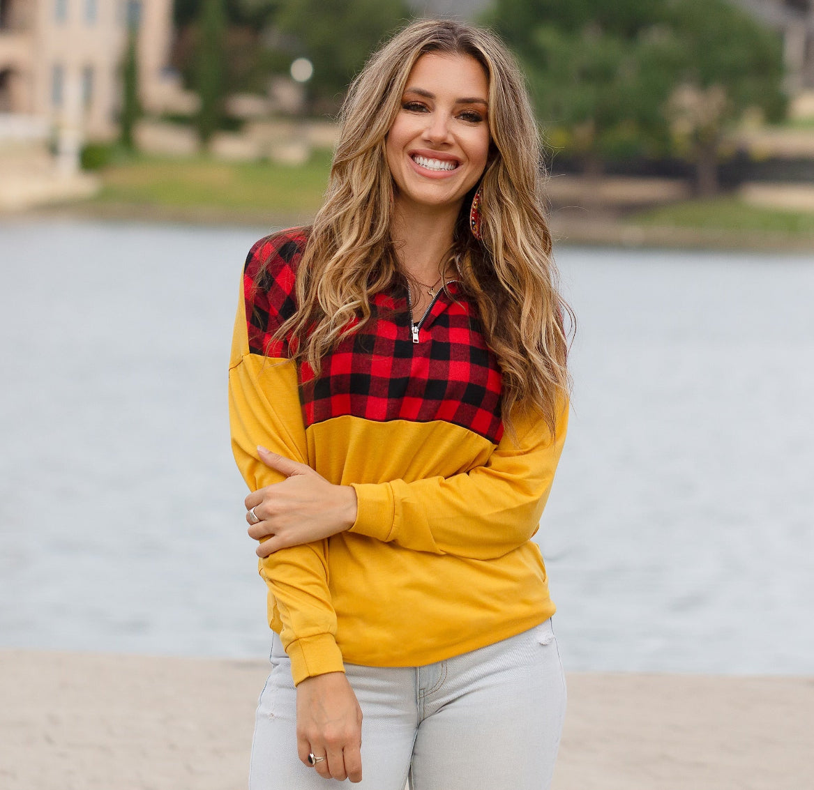 Buffalo Plaid Quarter Zip