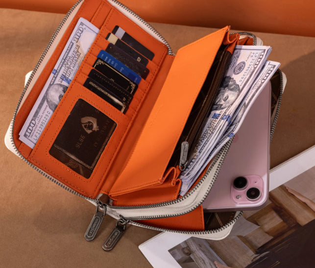 Wrangler Dual Zipper Compartment Large Wallet