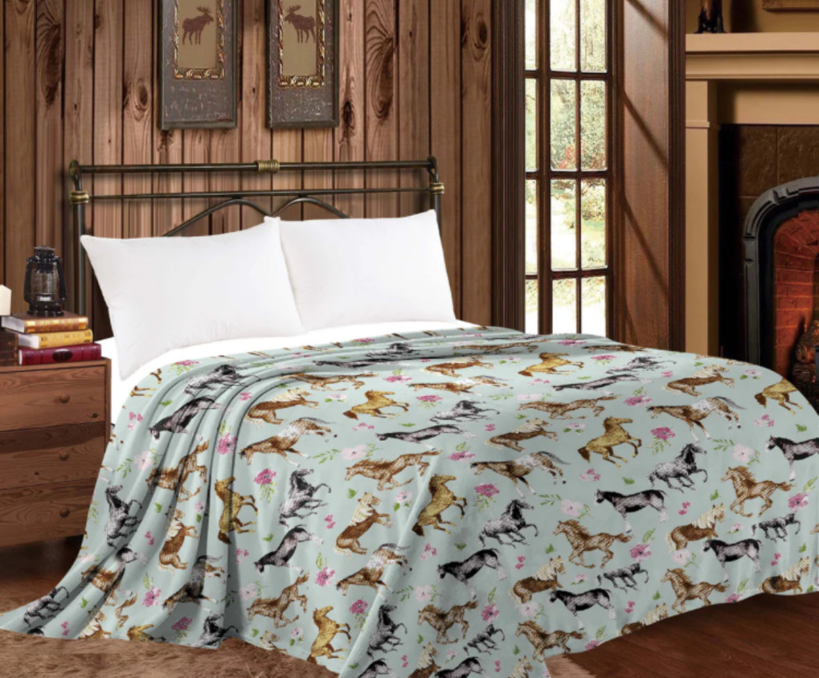 Horses- Queen MIA Throw Blanket