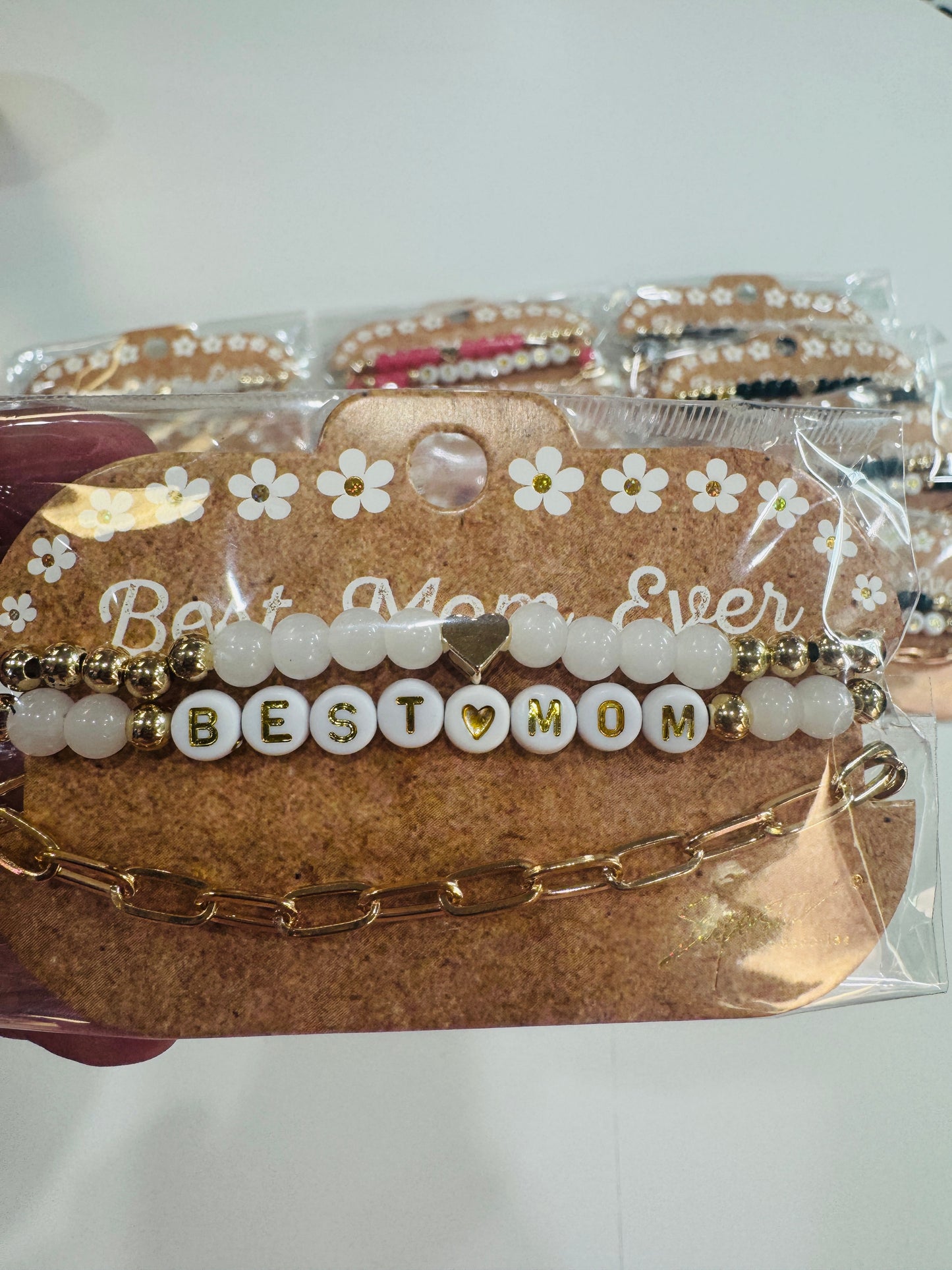 Best Mom Bracelet Stack Set