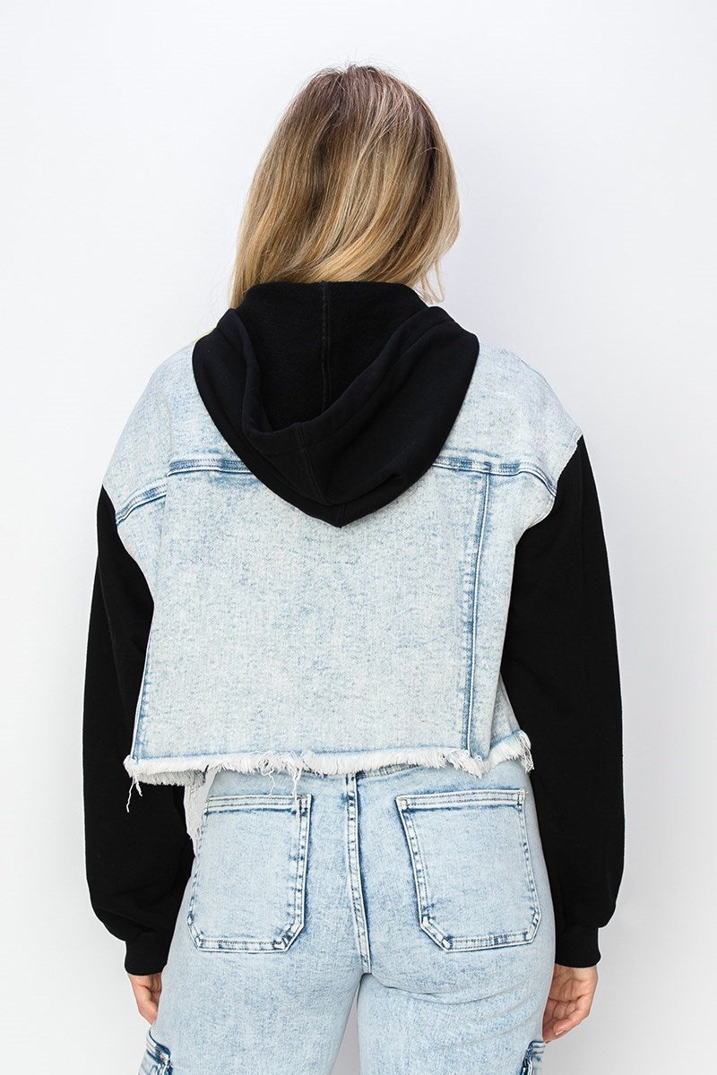 Oversized Hoodie Crop Jacket