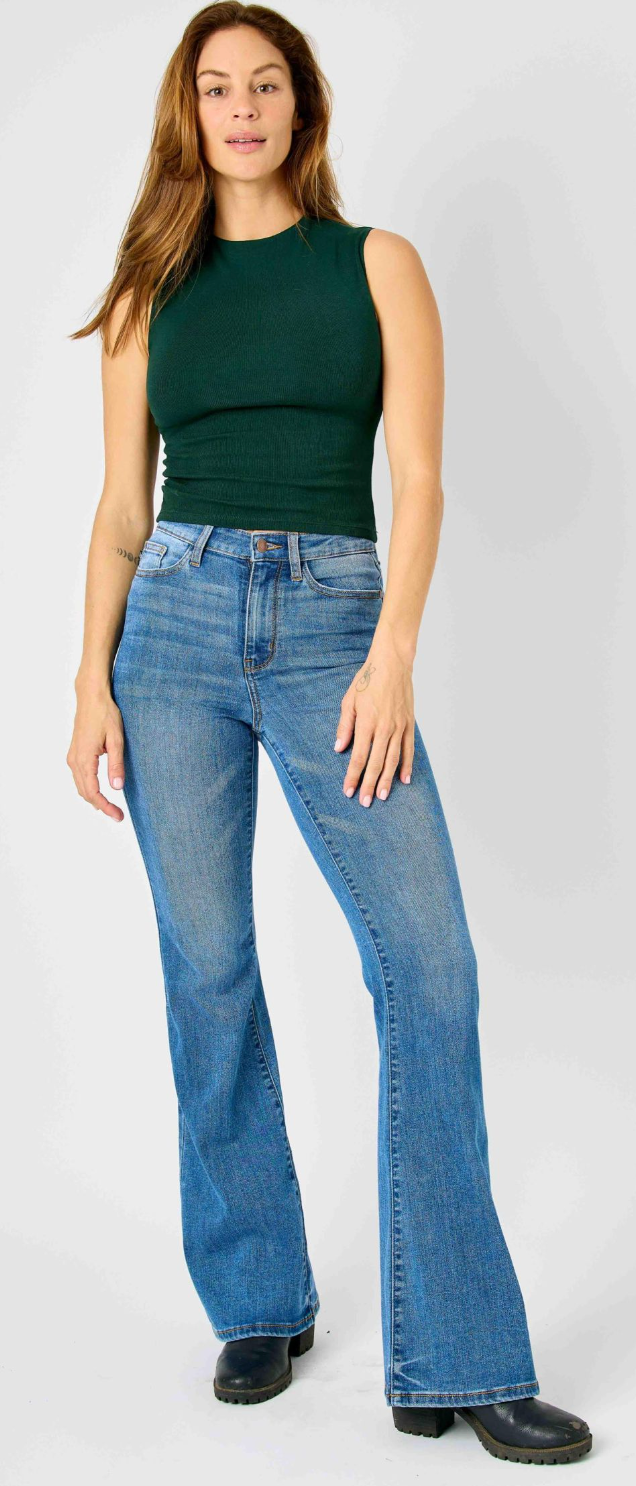*Hailey Judy Blue High Waist Flare Jeans
