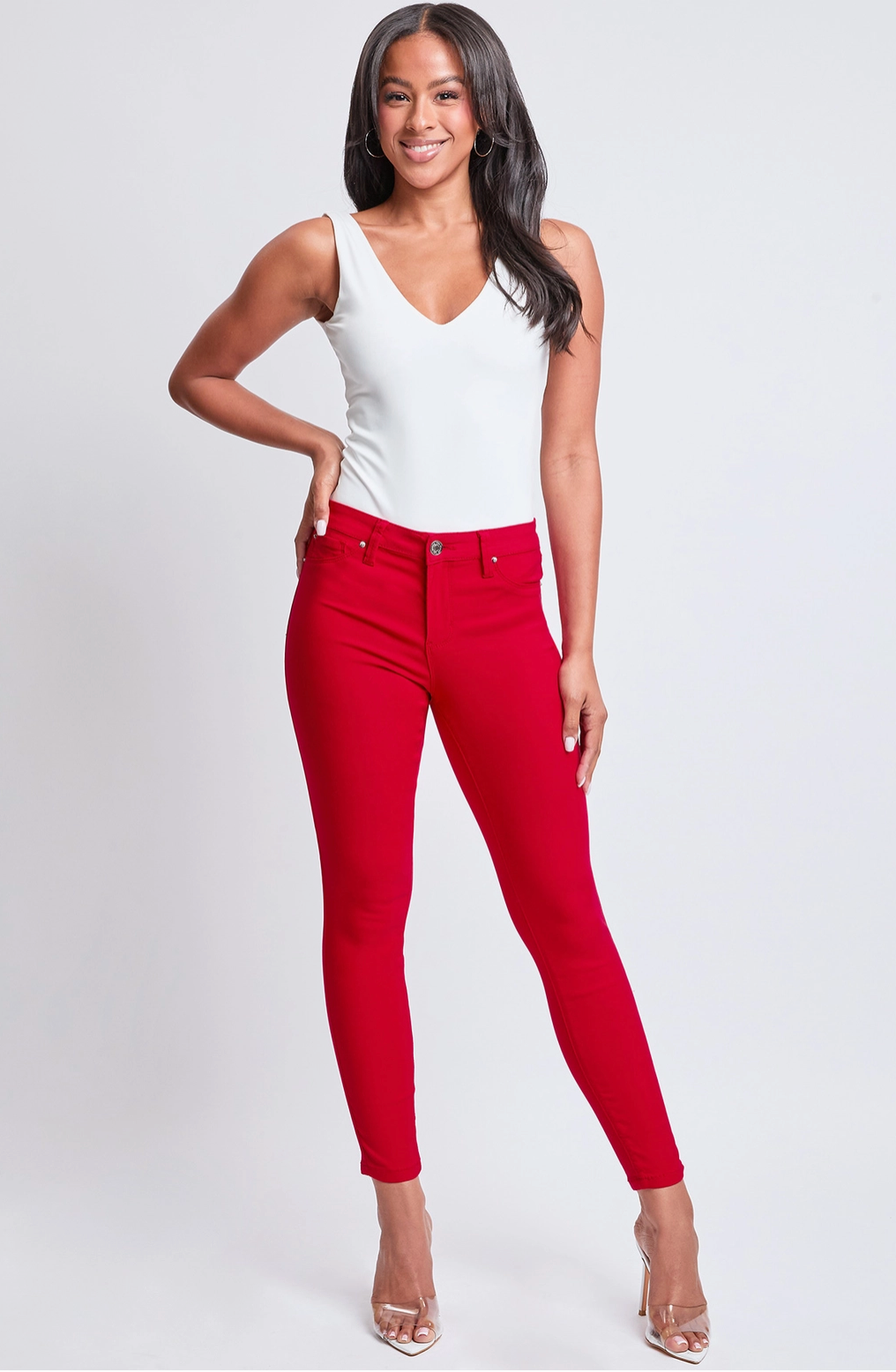 *True Red Mid-Rise Skinny Jeans