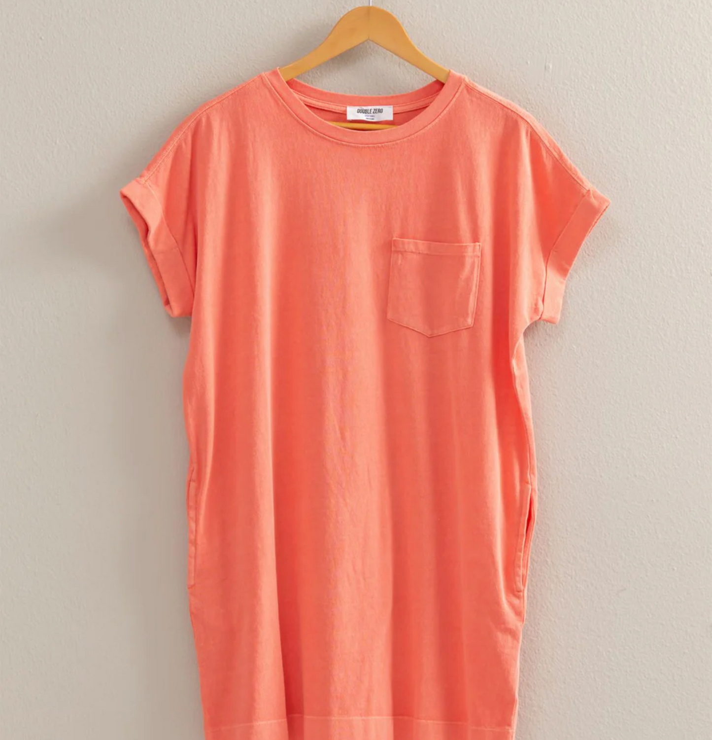 *T-Shirt Mini Dress- CORAL