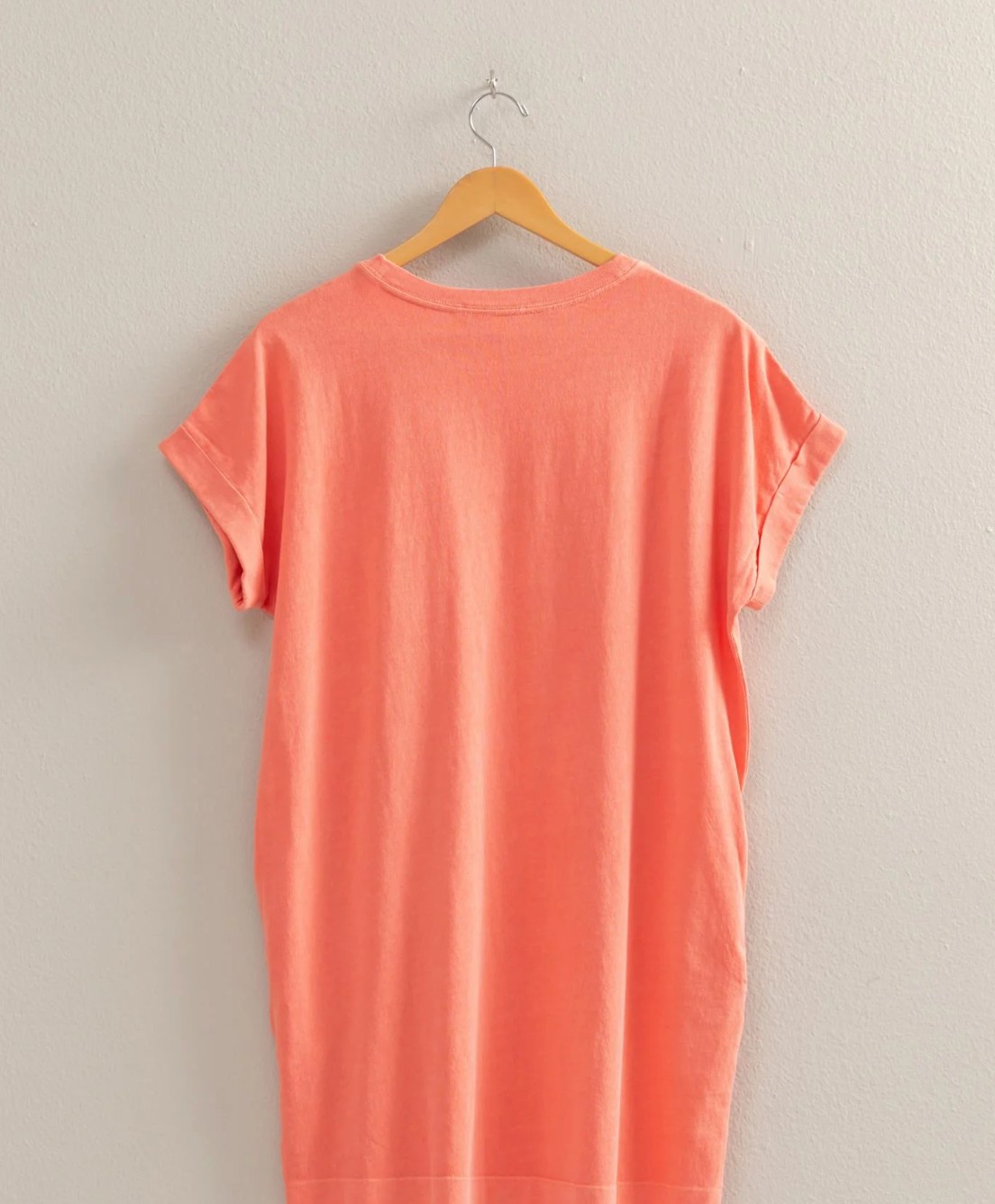 *T-Shirt Mini Dress- CORAL