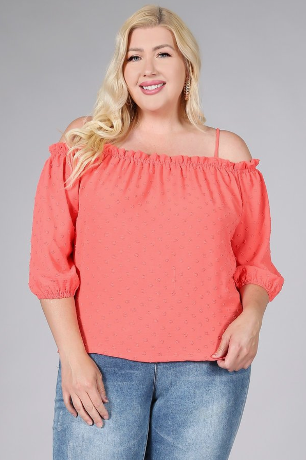 *Dot Off The Shoulder Top