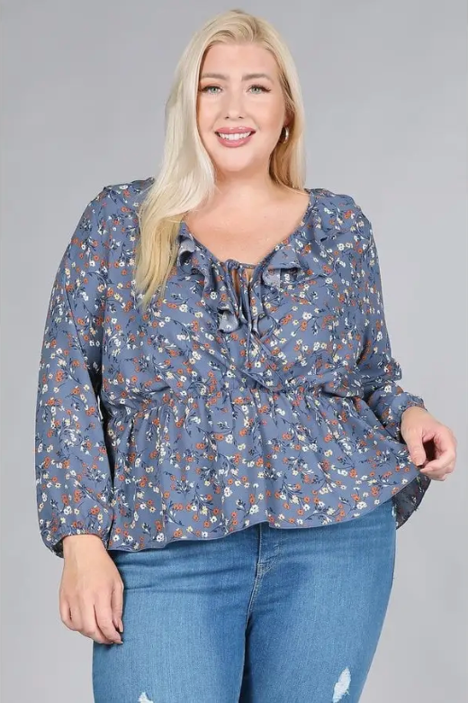 *Floral Ditsy Babydoll Blouse