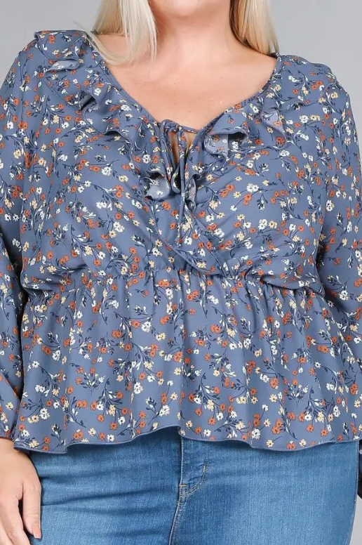 *Floral Ditsy Babydoll Blouse