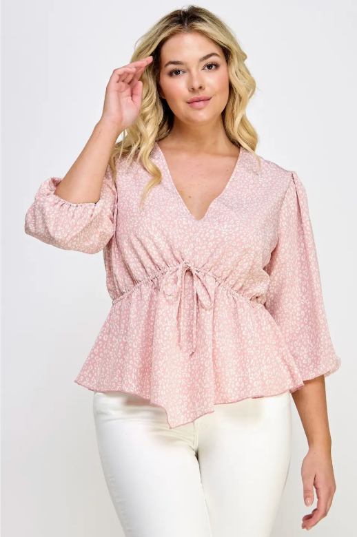 *Leopard Print Babydoll Top