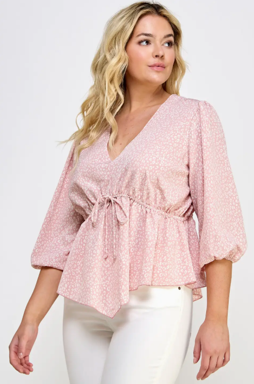 *Leopard Print Babydoll Top