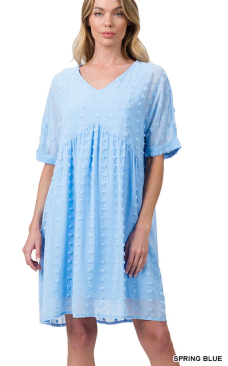 *Spring Blue Dress- PLUS