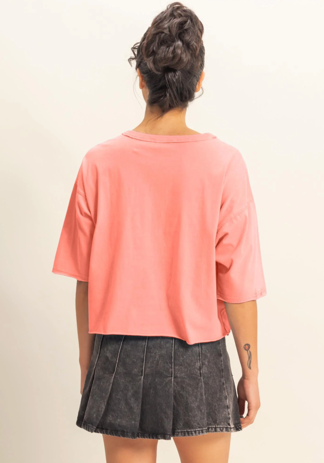 *Drop Shoulder Crew Neck Wide Fit Tee