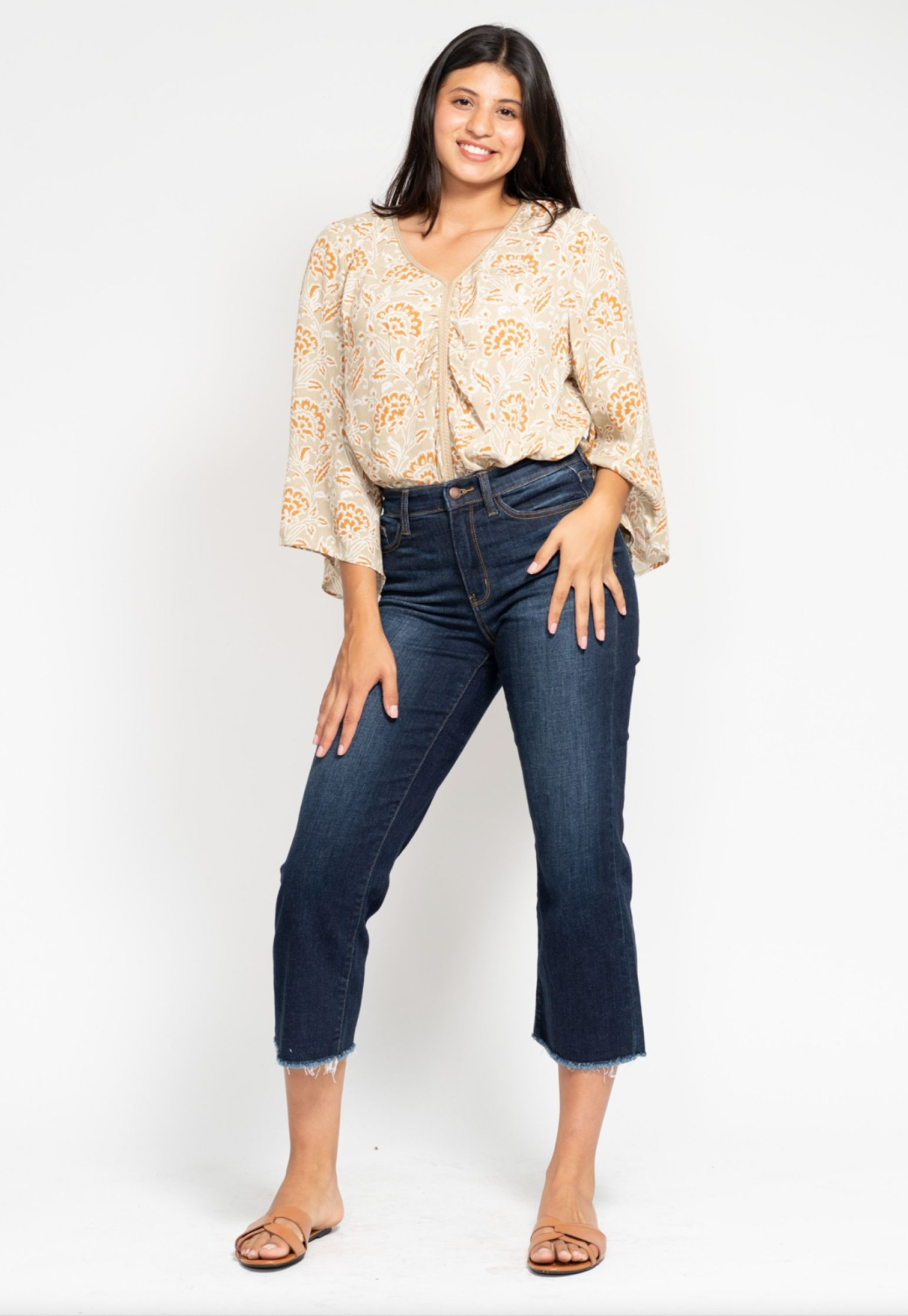 *Penelope High Waist Wide Leg Cropped Judy Blue Jeans