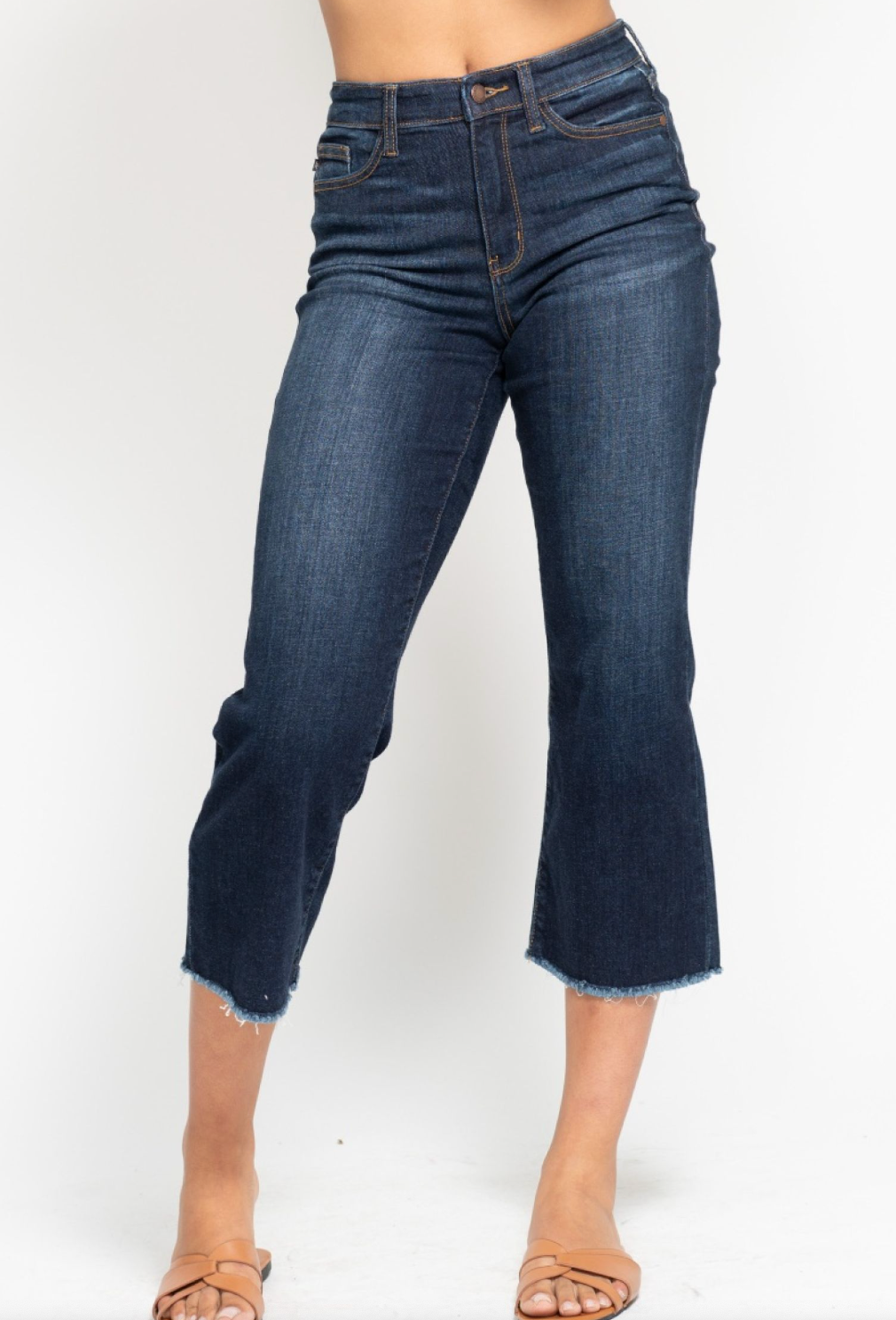 *Penelope High Waist Wide Leg Cropped Judy Blue Jeans