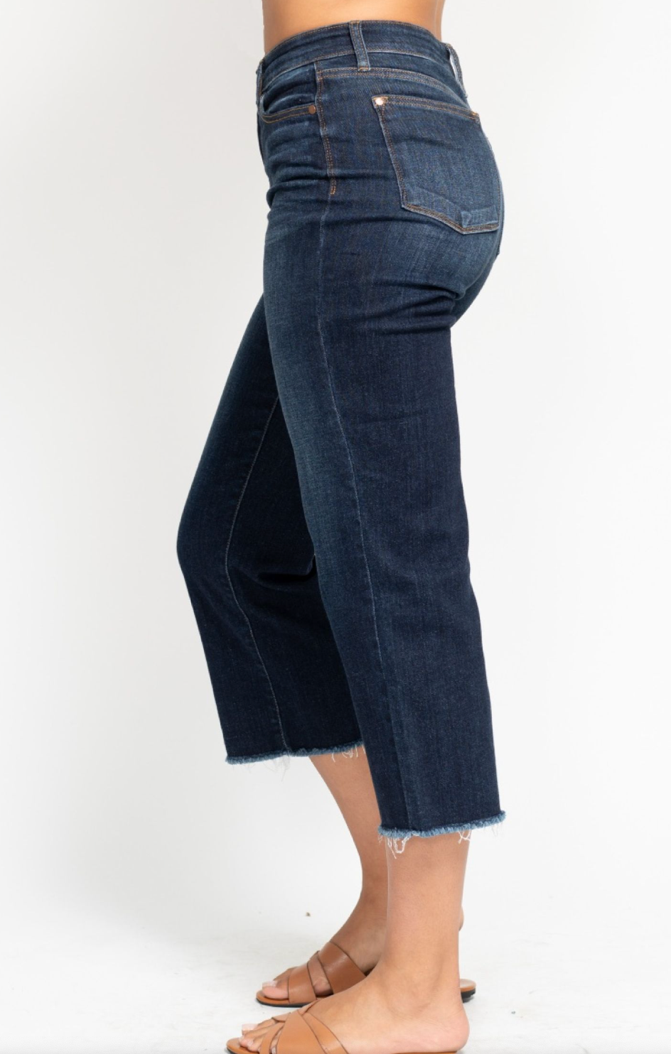*Penelope High Waist Wide Leg Cropped Judy Blue Jeans