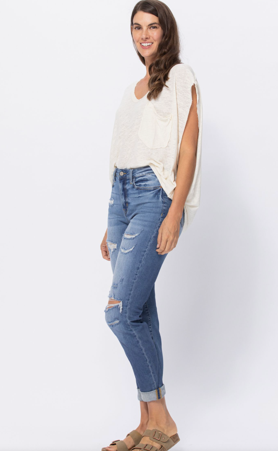 *Renee High Waist Boyfriend Judy Blue Jeans
