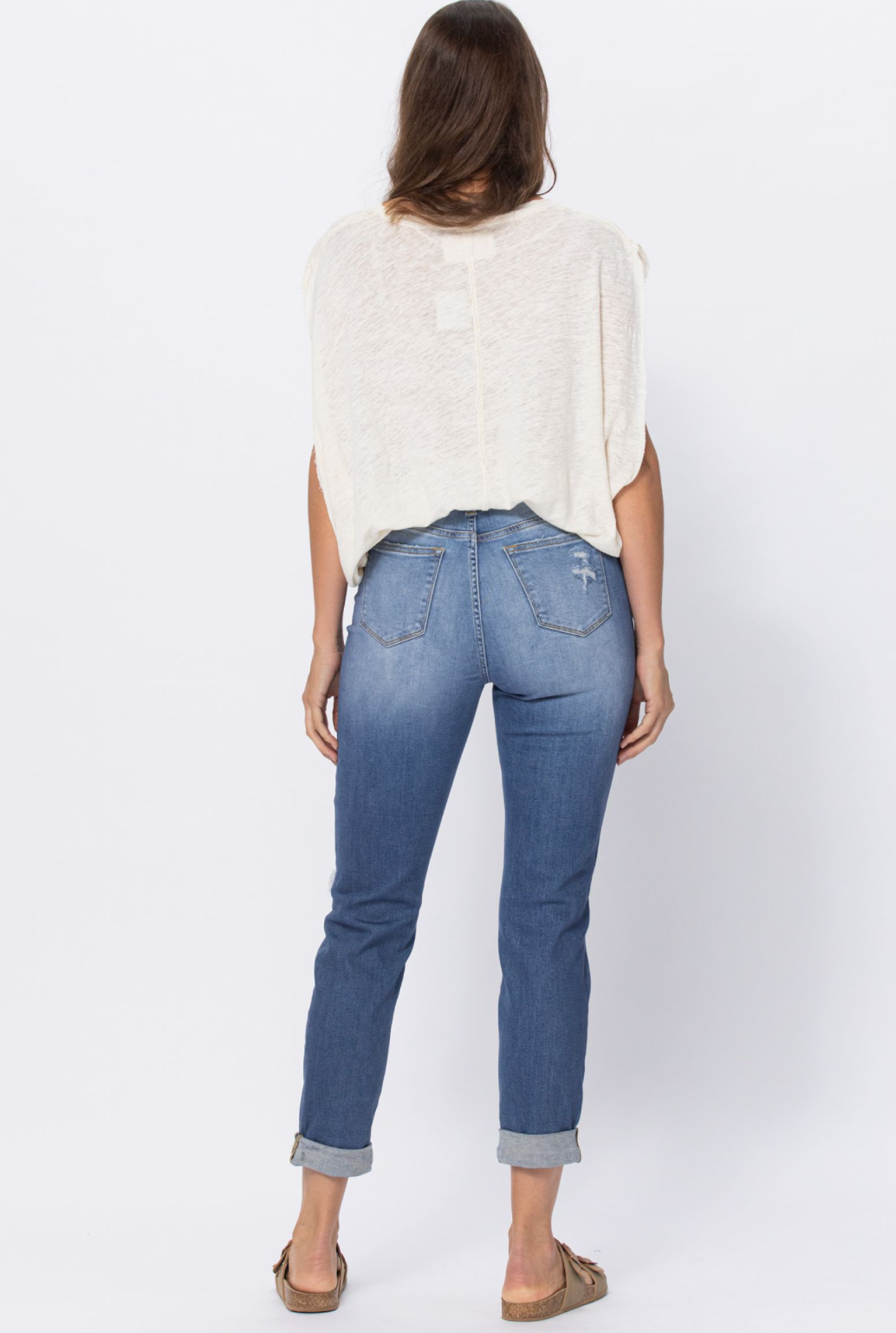 *Renee High Waist Boyfriend Judy Blue Jeans
