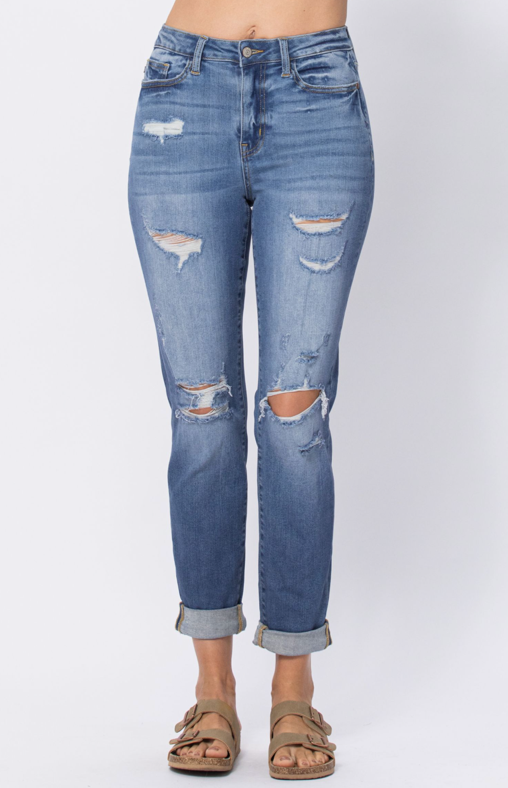 *Renee High Waist Boyfriend Judy Blue Jeans