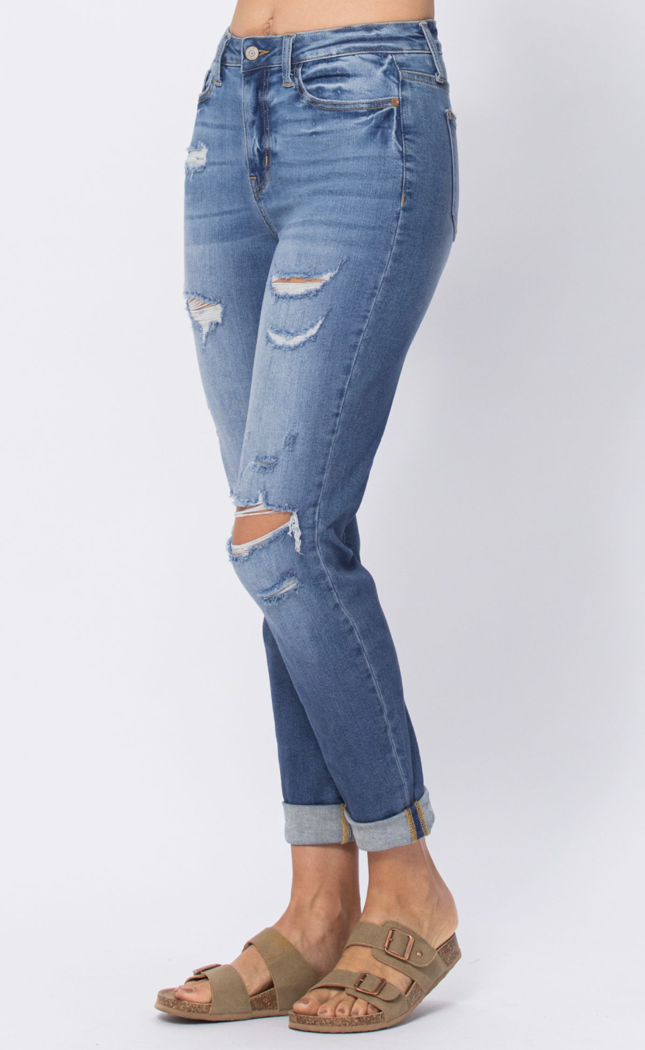 *Renee High Waist Boyfriend Judy Blue Jeans