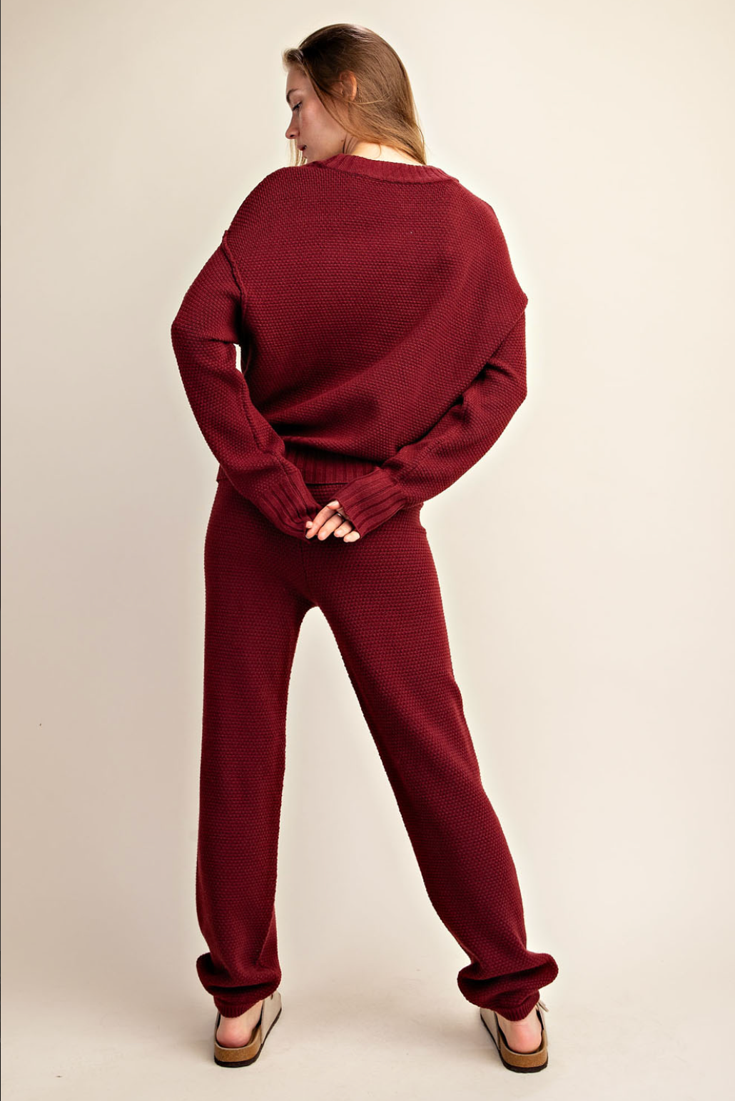 *Mahogany Cozy Jogger Pants