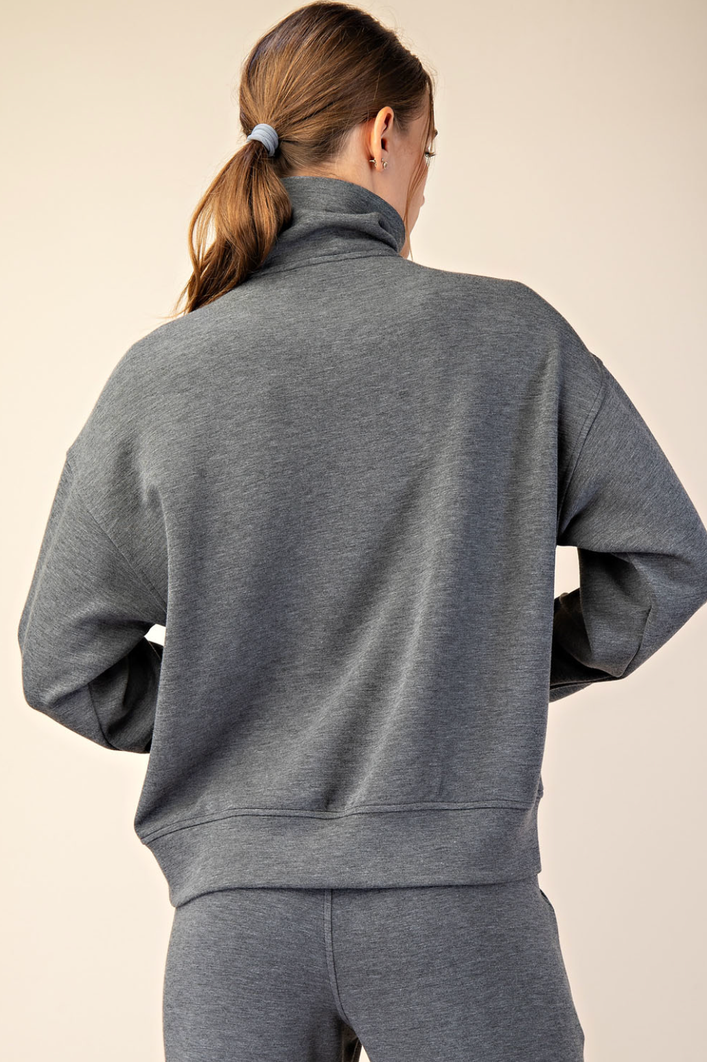 Quarter Zip Pullover- Grey