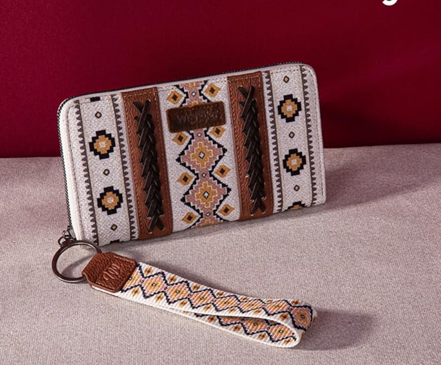 Wrangler Southwestern Art Print Wallet Coffee