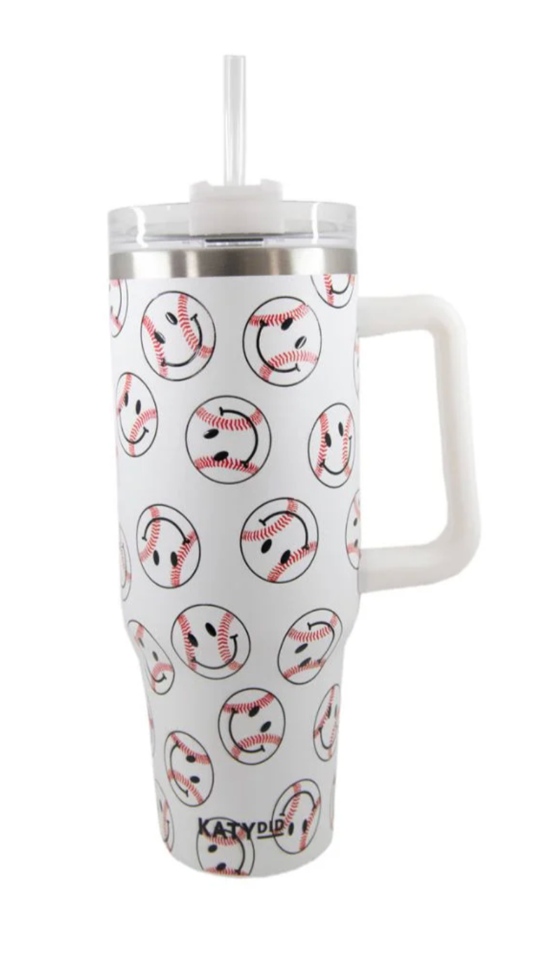 Baseball Happy Face 40oz Tumbler