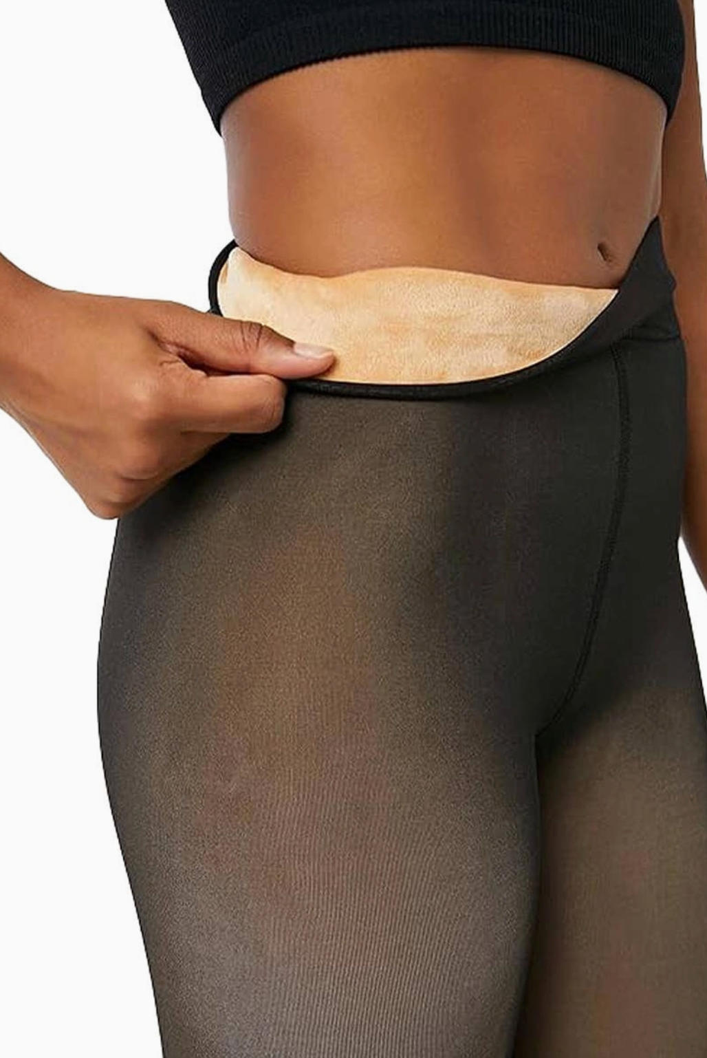 Women's Fake Sheer Fleece Lined Pantyhose Tights