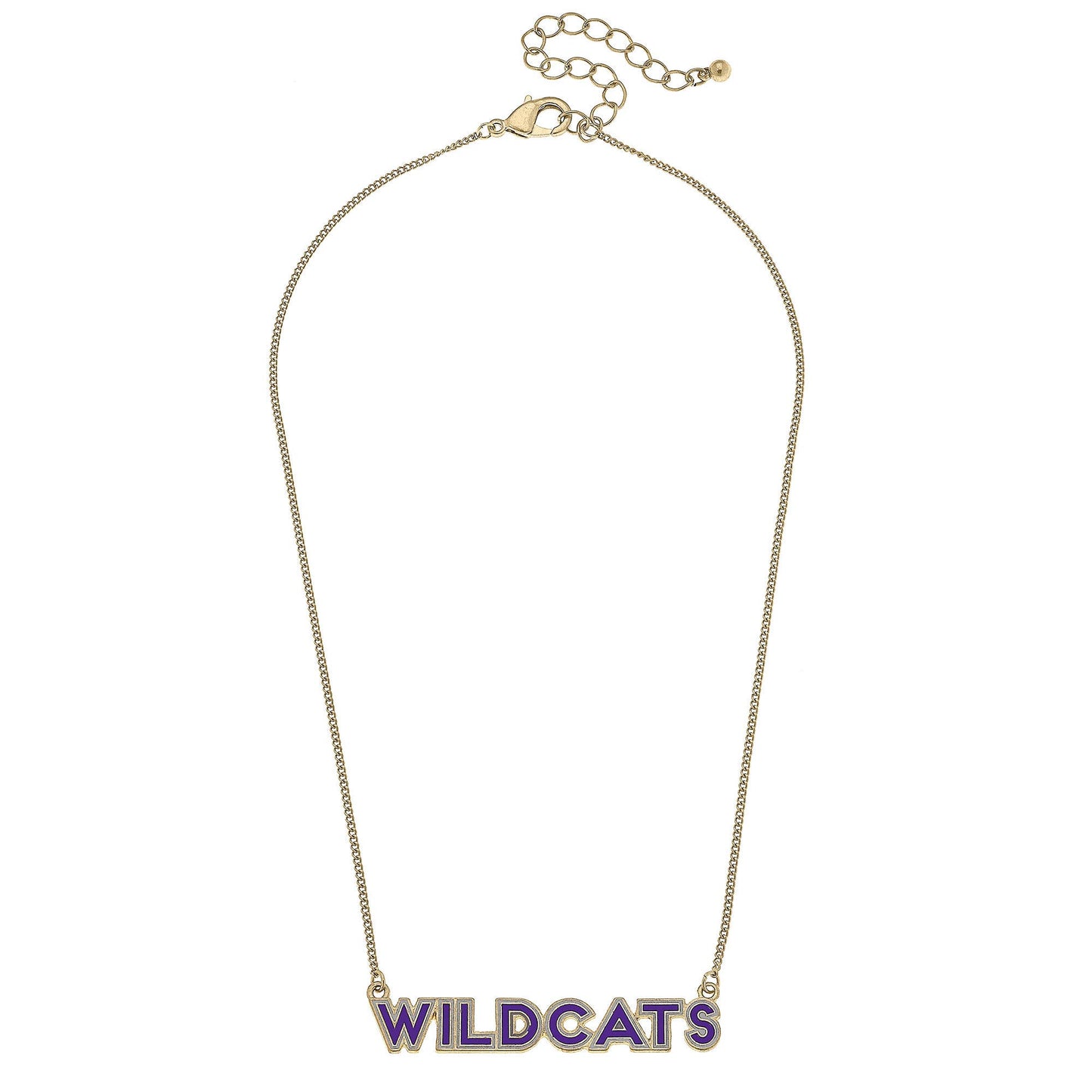 Kansas State Wildcats Outline Enamel Necklace in Purple/Gray