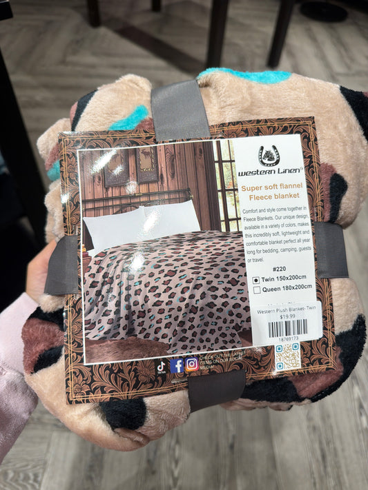 Western Linens Twin Size-Cheetah Print