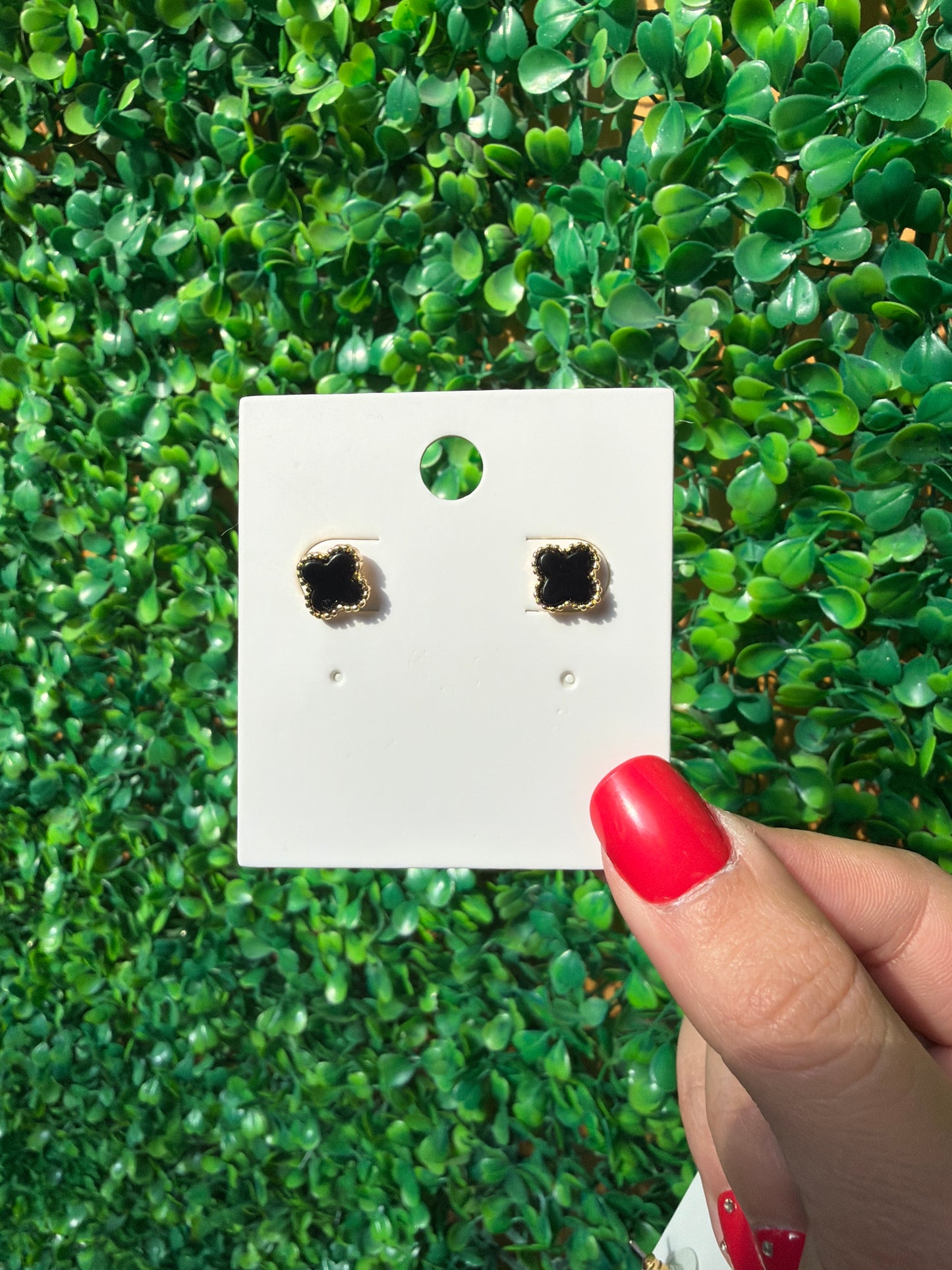 Mini Midnight Clover Studs
