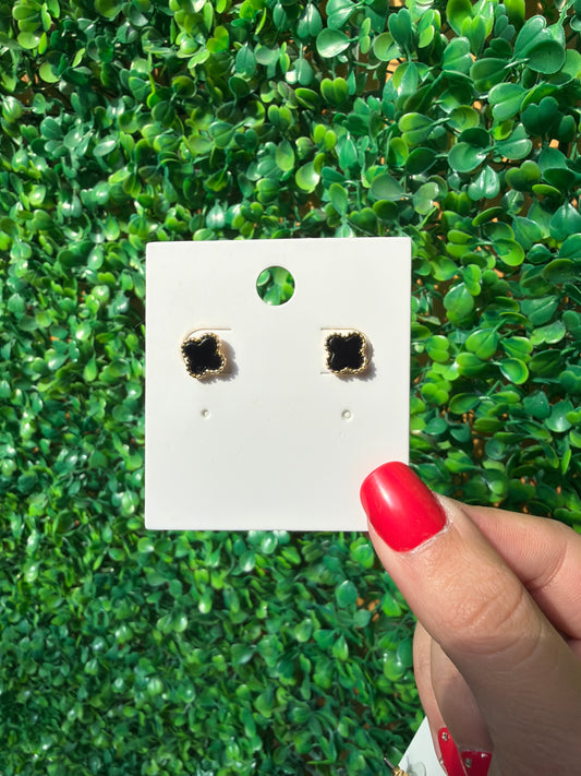 Mini Midnight Clover Studs