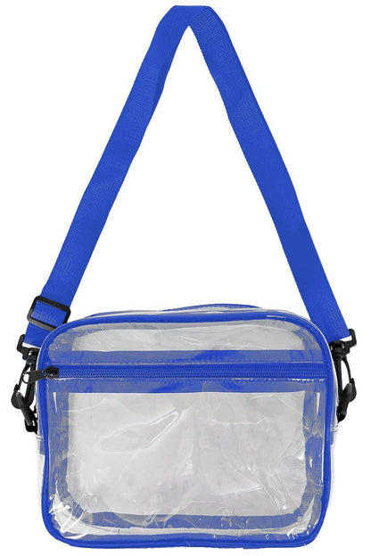 Clear Crossbody Messenger Travel Bag- Blue