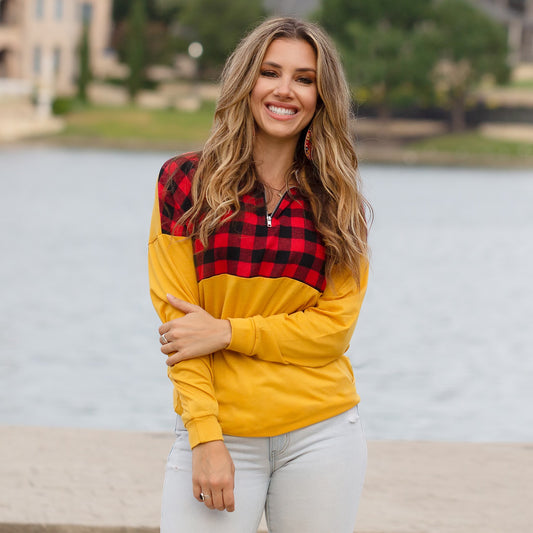 Buffalo Plaid Quarter Zip