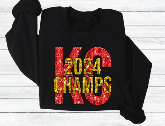 KC 2024 Champions Faux (FAKE) Sequin