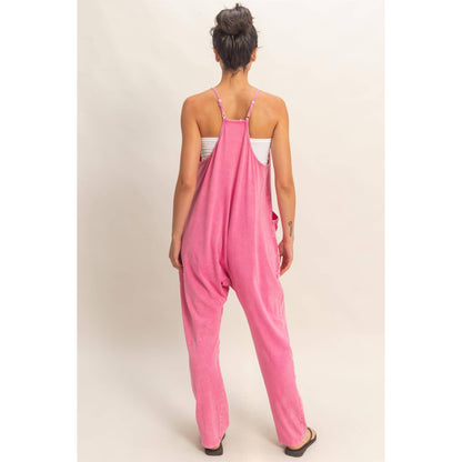 Mineral Wash Spaghetti Strap Jumpsuit