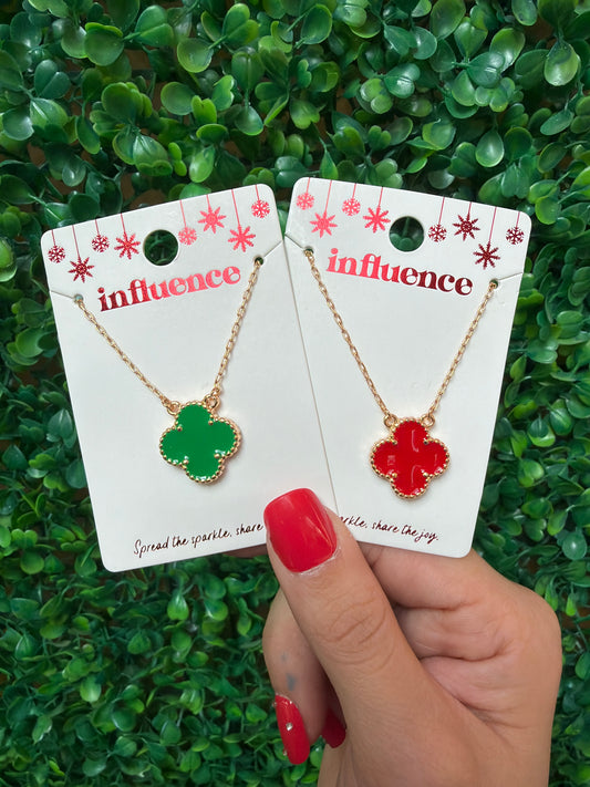 Colored Clover Necklace