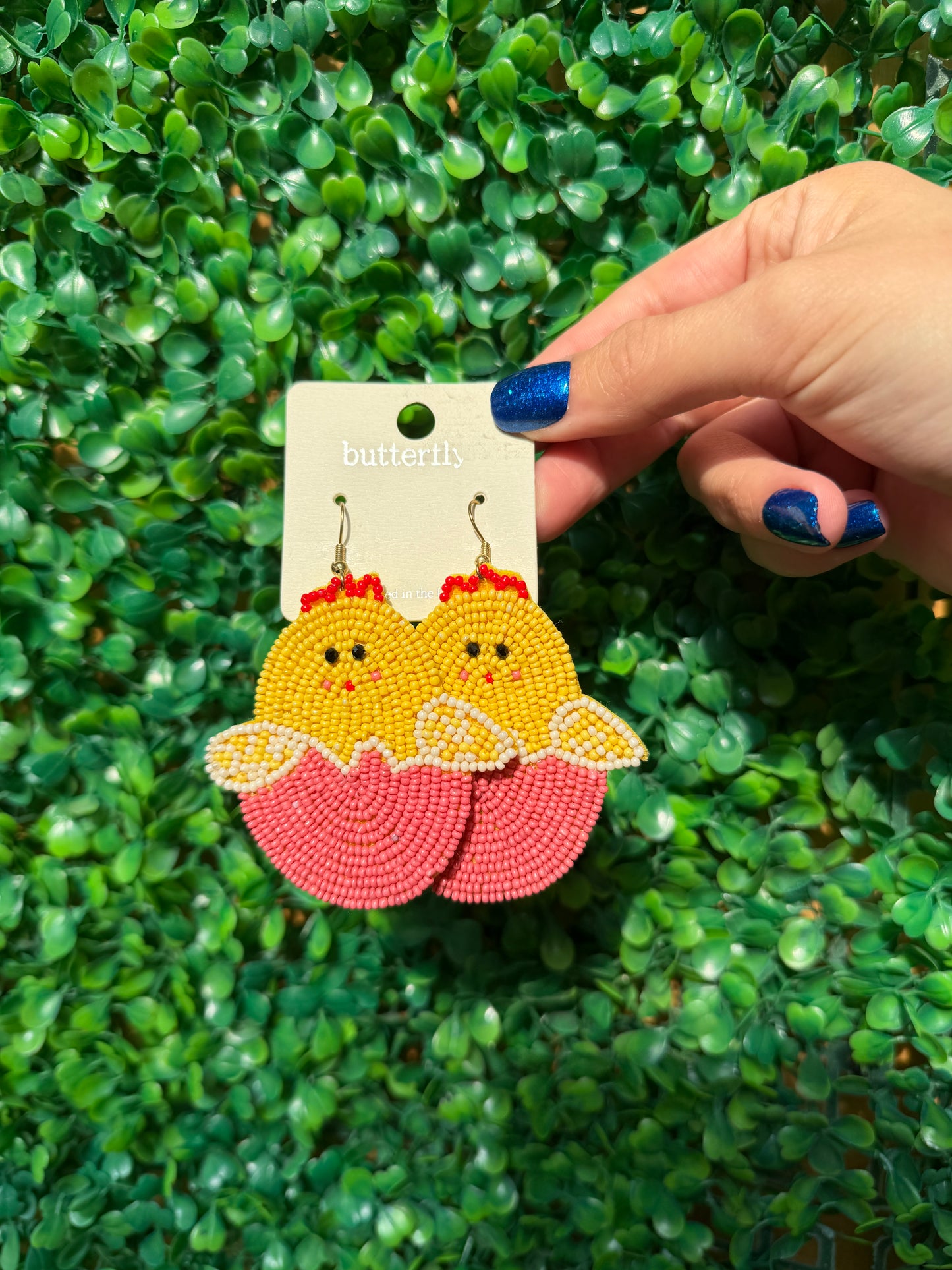 Peep Beaded Dangle Earrings