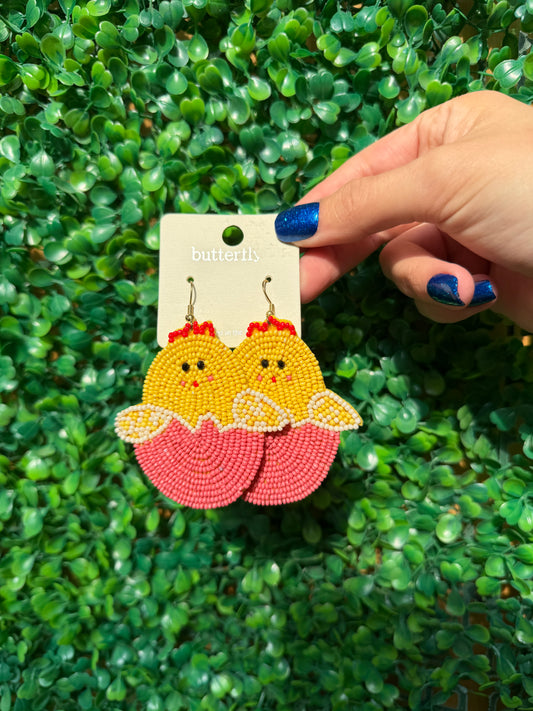 Peep Beaded Dangle Earrings