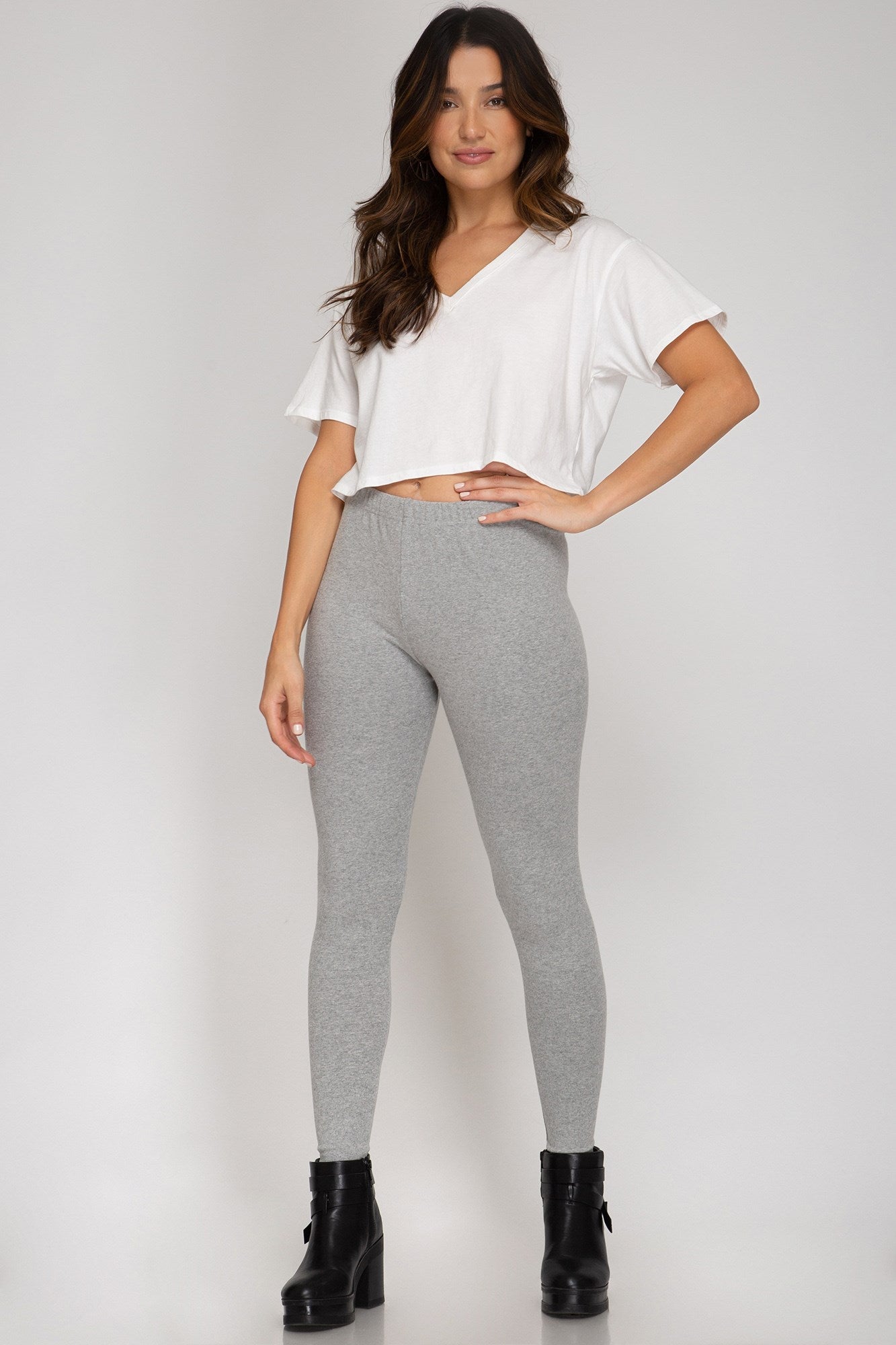 Basic Leggings-GREY
