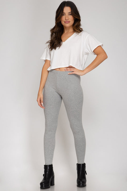 Basic Leggings-GREY