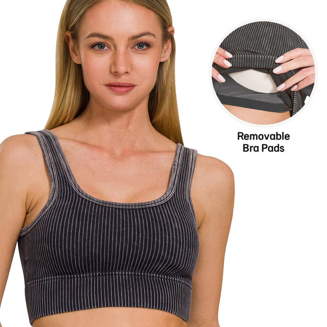 `Washed Seamless Tank Top - Zenana: ASH GREY-149910 / L/XL